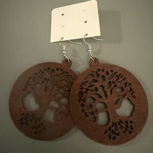 Brown Tree Design Earrings